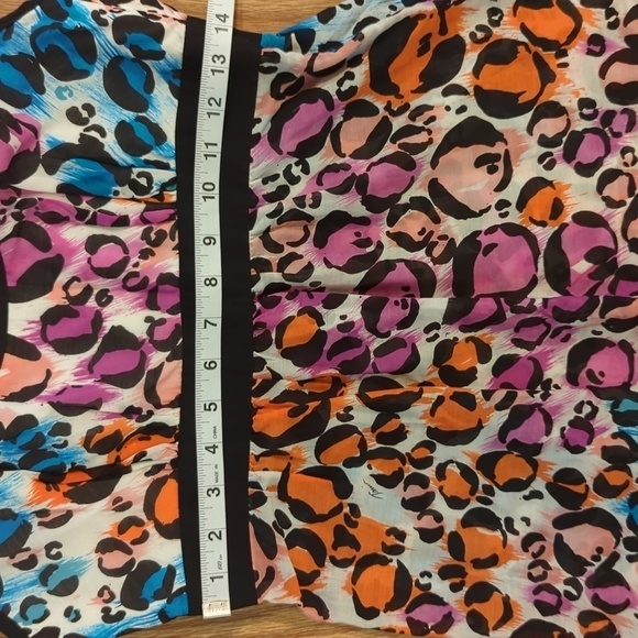 Rainbow leopard racerback tank cotton-silk blend, Trina Turk 4 NWT - Picture 3 of 6